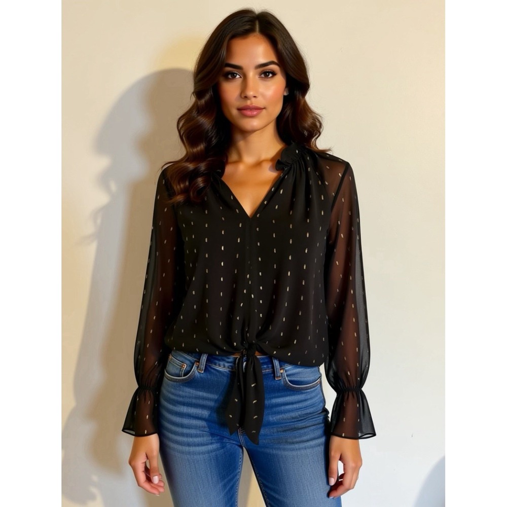 Chelsea28 Top Long Sleeve Black Size M